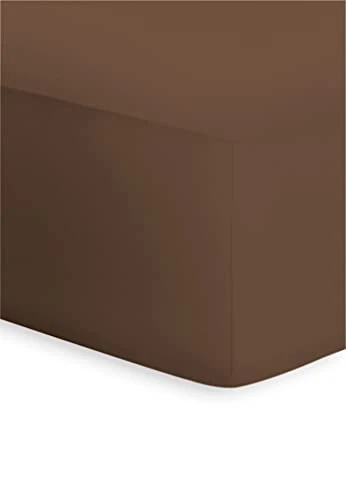 Bassetti Fitted Sheet, Cotton, Brown, 90x190 100x220