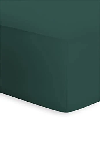 Bassetti Boxspring Verde 703 9314098 Fitted Sheet Plain Cotton and Elastane in Verde Colour 90 x 190 cm / 100 x 220 cm