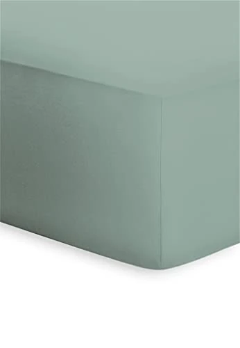 Bassetti Boxspring Salvia 565 9314107 Fitted Sheet Plain Cotton and Elastane in Salvia 180 x 200 cm / 200 x 220 cm - Image 1