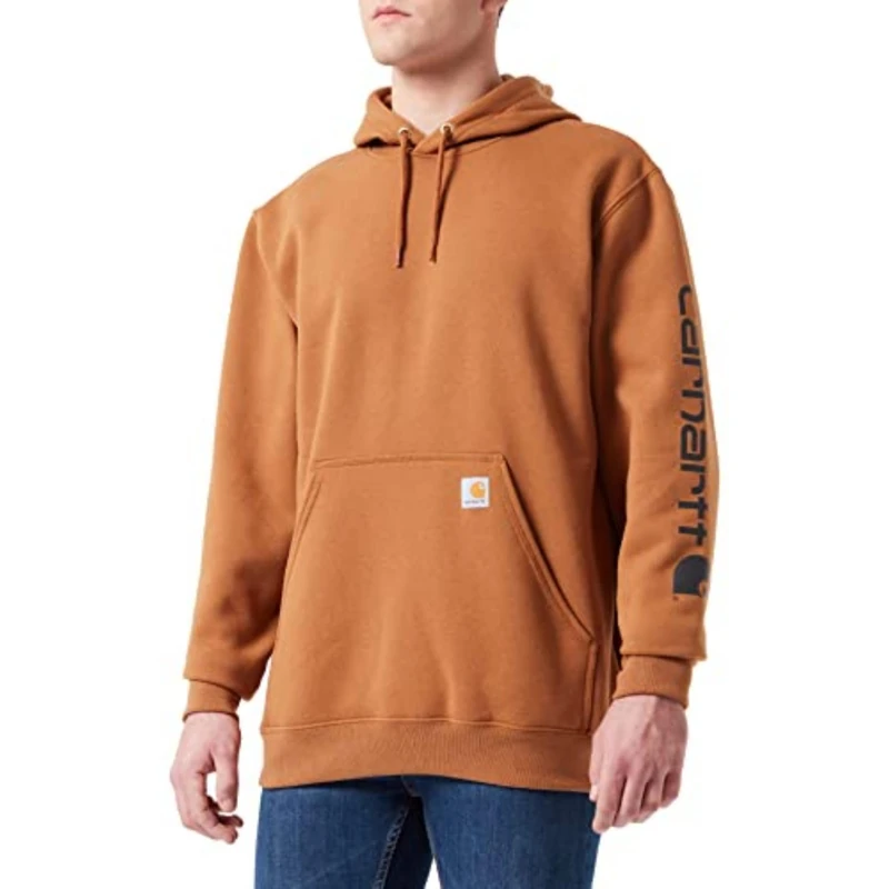Carhartt Men's Loose Fit Midweight Logo Sleeve Graphic Sweatshirt, Carhartt® Brown, XXL