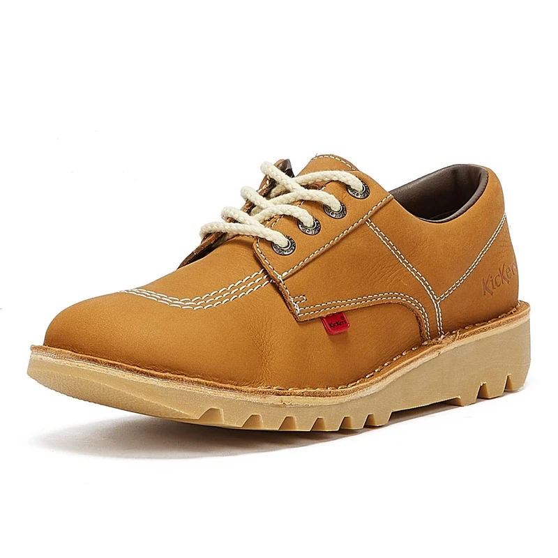 Kickers Unisex Kick Lo Shoes | Extra Comfortable | Added Durability | Premium Quality, Tan, 7 UK