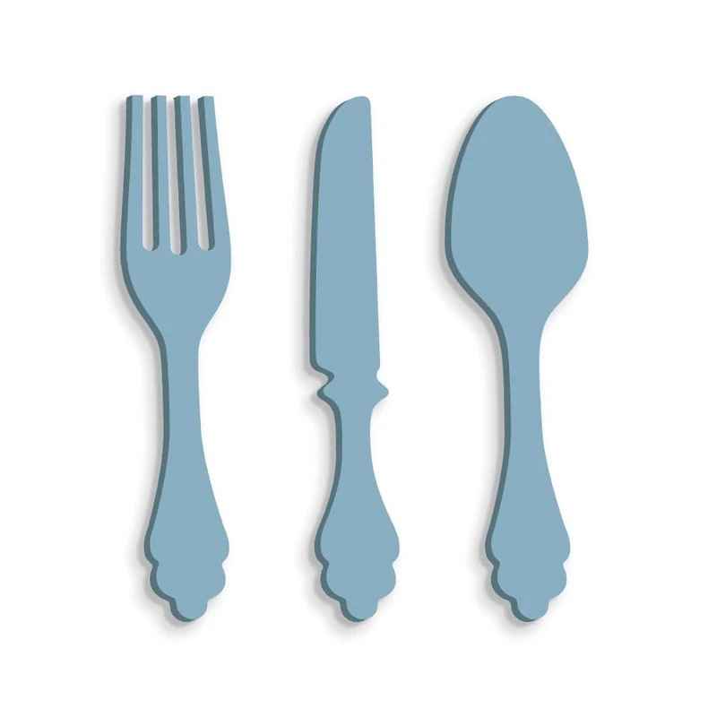 Wooden Wall Decoration Cutlery Fork Spoon Knife, Handmade Decoration for The Walls of The Kitchen Furniture | H40 cm