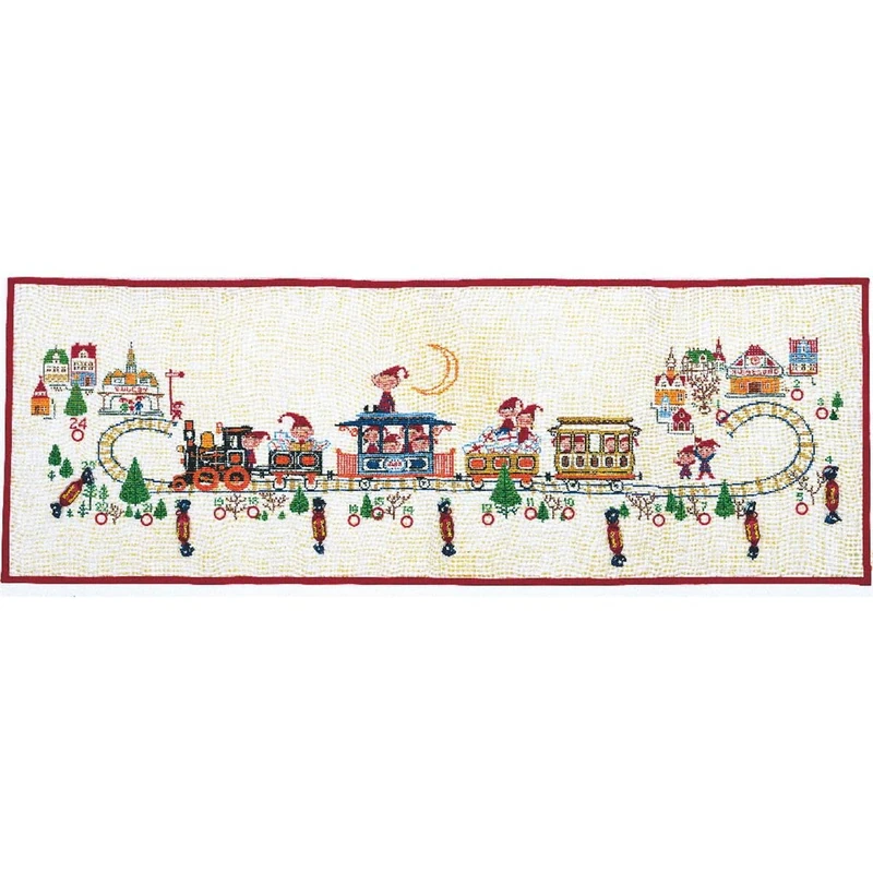 Eva Rosenstand Wall Hanging Cross Stitch Kit Advent Calendar Train Counted Pattern