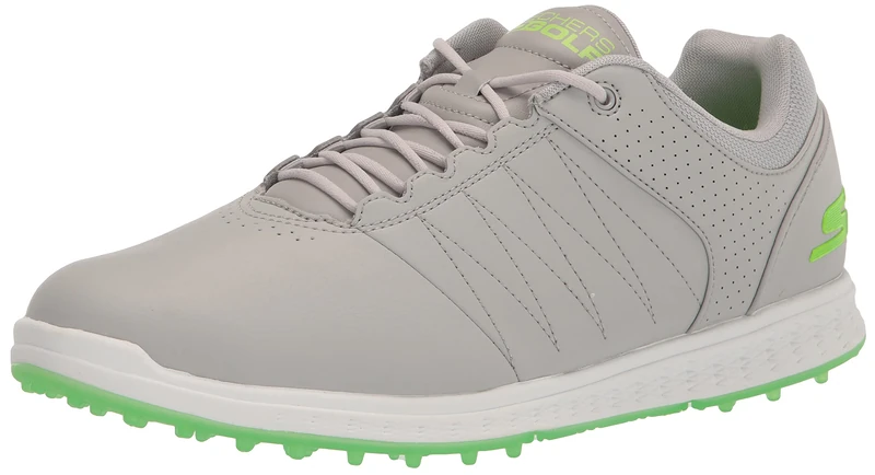 Skechers Men's Pivot Spikeless Golf Shoe, Gray/Lime, 8.5 UK