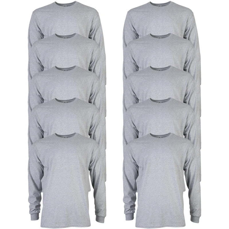 Gildan Men's, Ultra Cotton Long Sleeve T-Shirt, Style G2400, Sport Grey, XL