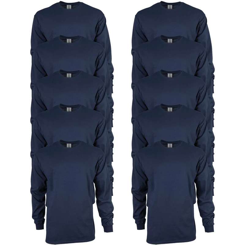 GILDAN Men's, Ultra Cotton Long Sleeve T-Shirt, Style G2400, Navy, S