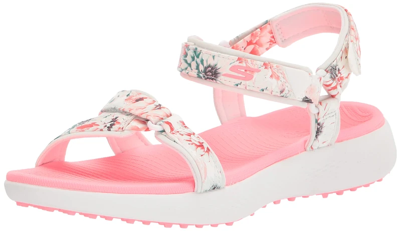 Skechers Women's 600 Spikeless Golf Sandals Shoe, White/Multi Tropics, 7