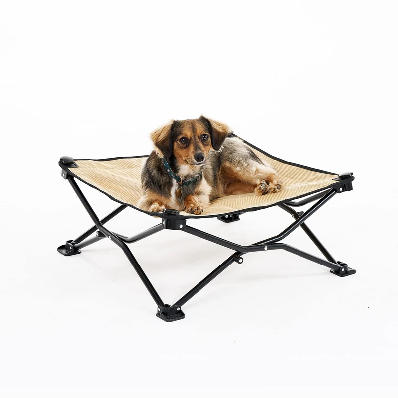 Coolaroo On The Go Elevated Pet Bed, Standard, Desert Sand