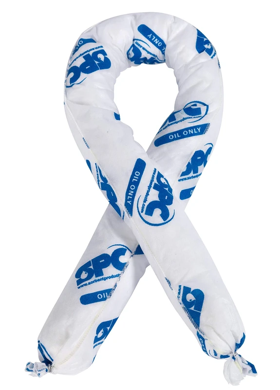 Oil Absorbent Socks, 76mm x 1.22m, White, Pack of 12