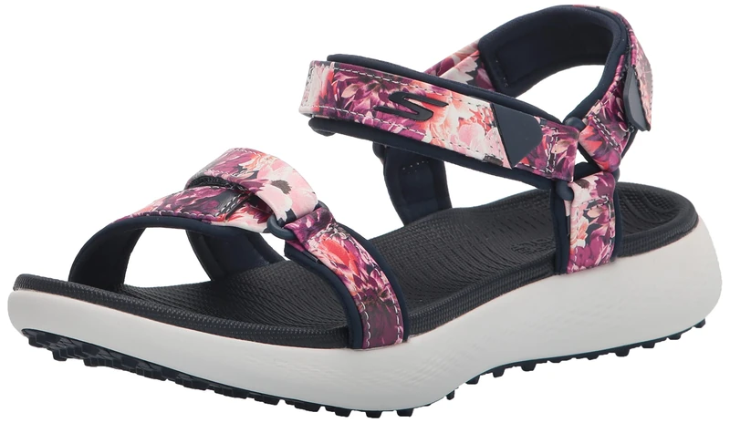 Skechers Women 600 Spikeless Golf Sandal Shoe, Navy Multi Tropics, 4 UK
