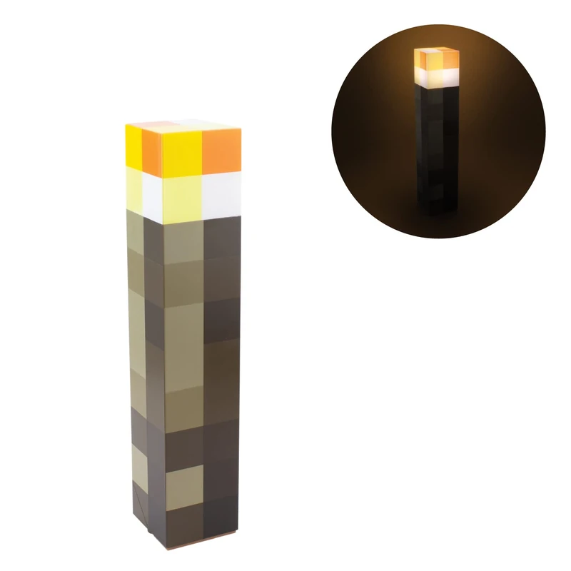 Paladone Minecraft Torch Light - Officially Licensed, 2 Light Modes, 2 Use Modes, Battery Operated, Gift for Gamers