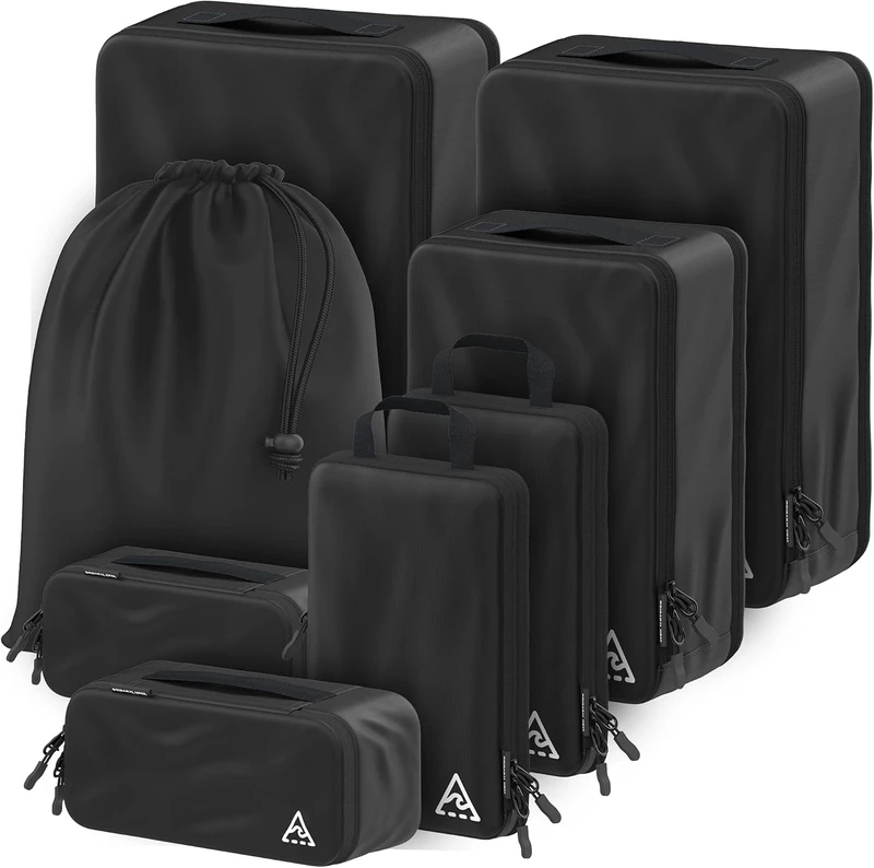 WELL TRAVELED 8-piece Compression Packing Cubes with HybridMax Double Capacity Design, Compressible & Reliable Travel Gear - Image 1