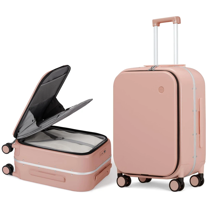 Hanke Luggage Suitcase with Spinner Wheels, Carry On Luggage with Laptop Pocket, 20-Inch, Fashionable Carry on Luggage with Front Pocket