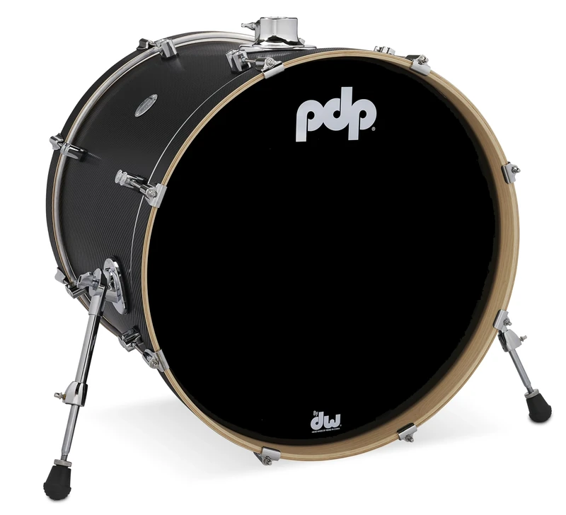 Pacific Drums Concept Maple Bass Drum, 22" x 18", Carbon Fibre