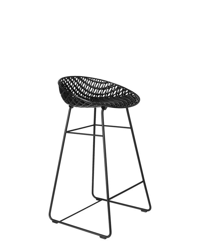 Kartell Smatrik Stool, Black with Black Frame