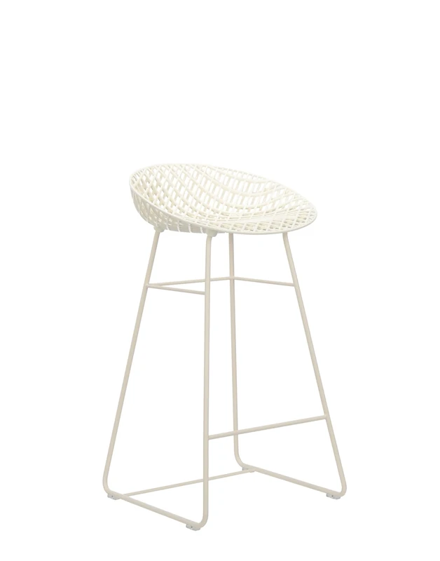 Kartell Smatrik Outdoor Stool, White with White Frame