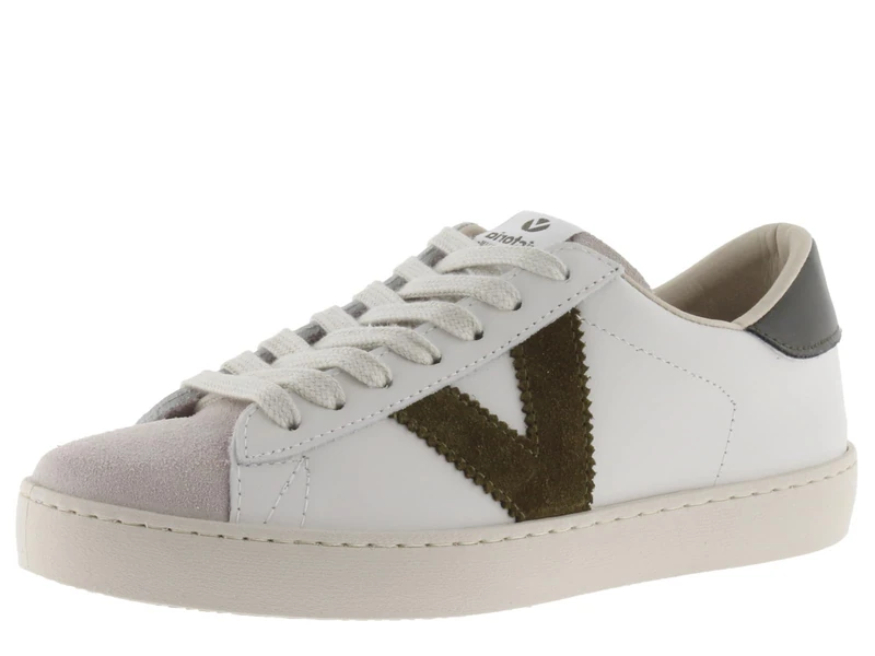 victoria Flat Basket Berlin Leather & Split Toe & Contrast 1126142-MEN for Men, Khaki, 8 UK