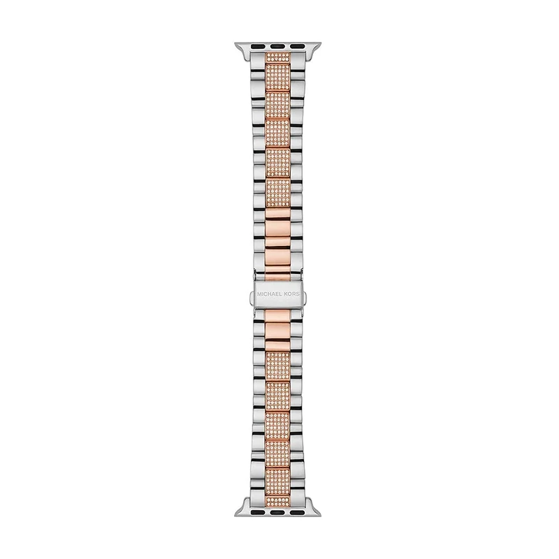 Michael Kors Band compatible with Apple Watch, 38/40/41 mm 20 mm 2T Silver/Rose Stainless Steel, MKS8005