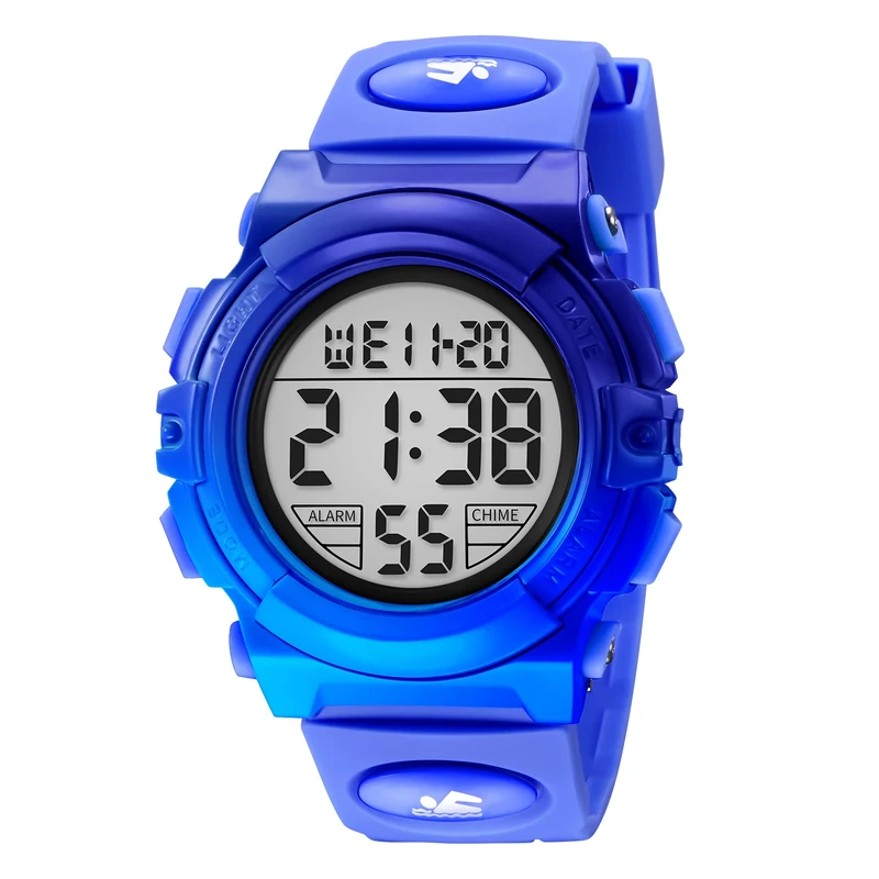 Ben Nevis Children's Boys Teenagers Digital Outdoor Sport Multifunction Waterproof LED Light Alarm Calendar Date Watch with Silicone Band, 21-Darkblue, Strap