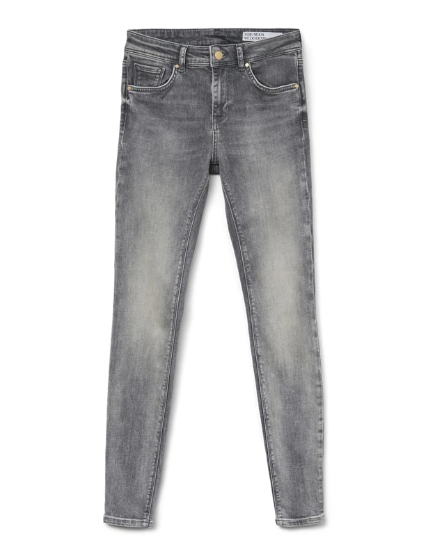 Vero Moda Women's VMLUX MR Slim Jeans RI201 GA NOOS, Medium Grey Denim, XL/34