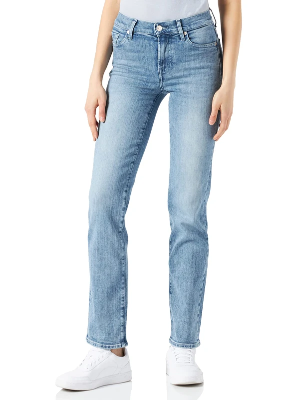 7 For All Mankind Women's JSWSC120BI Jeans, Light Blue, 32