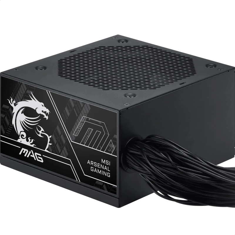 MSI Pro MAG A750BN PCIE5 III PC Power Supply, 750 W, ATX, 80 Plus Bronze, ATX 3.1, PCIe 5.1 GPU Compatible, 12V-2x6 Native Connector, Dual Color, Embossed Cables