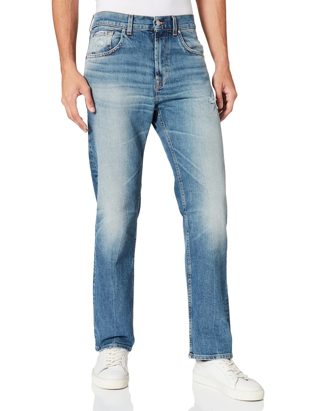 7 For All Mankind Men's JSOOC080RS Jeans, Mid Blue, 28