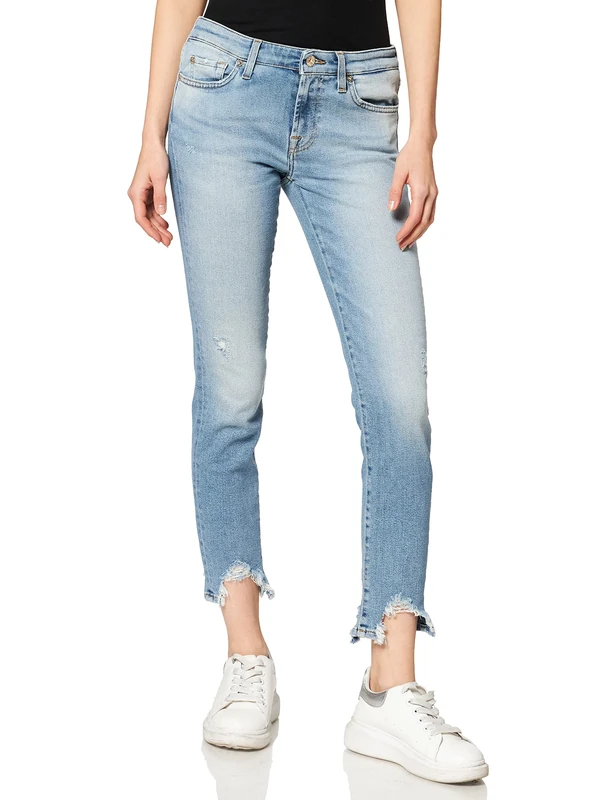7 For All Mankind Women's JSL41200DR Jeans, Light Blue, 32