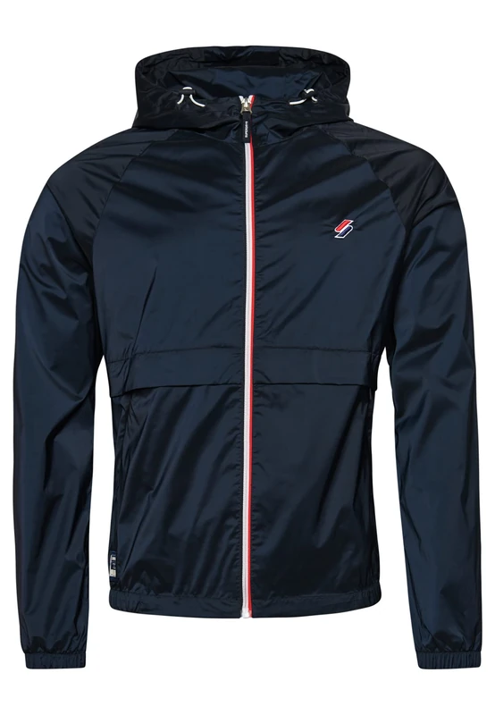Superdry Mens Code Essential Hooded Cagoule Jacket, Deep Navy, S