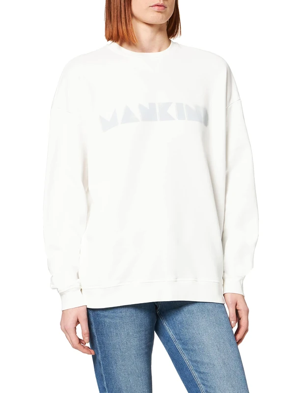 7 For All Mankind Women's JSGL502MAL Sweatshirt, White, S