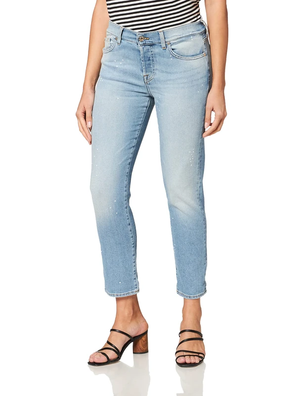 7 For All Mankind Women's JSDS120PDR Jeans, Light Blue, 24