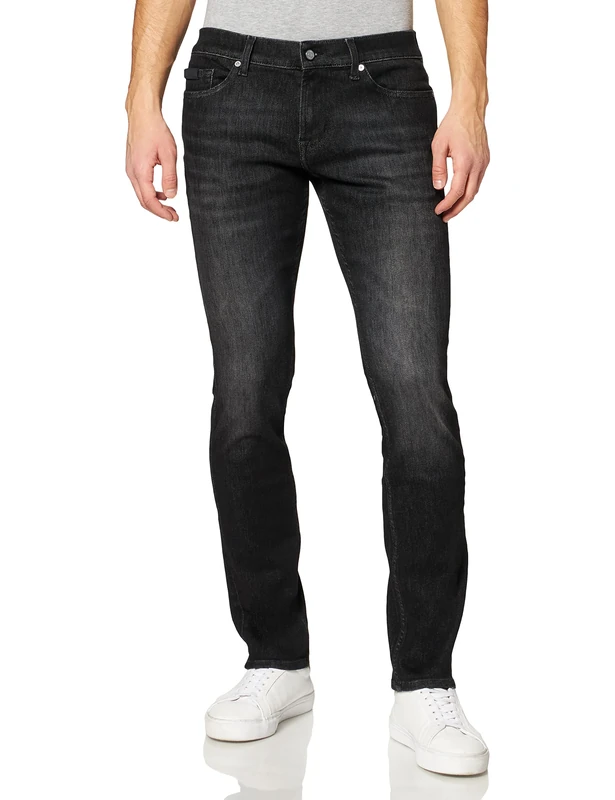 7 For All Mankind Men's JSD4B90SSR Jeans, Black, 33 - Image 1