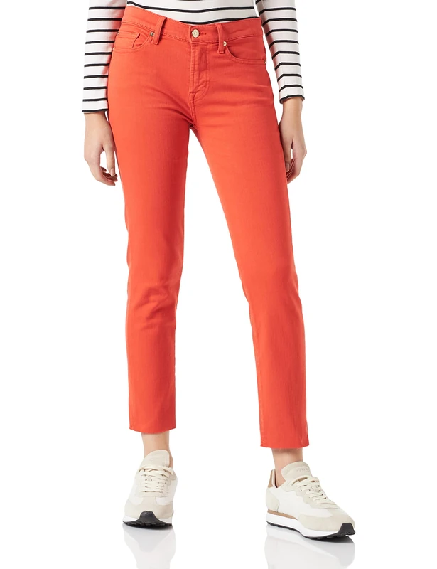 7 For All Mankind Women's JSVYC130SU Pants, Red, 25