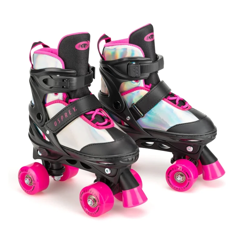 Osprey Unisex-Youth SK3009-S Kids Roller, Adjustable Quad Skates, Ages 5+, Pink, Small