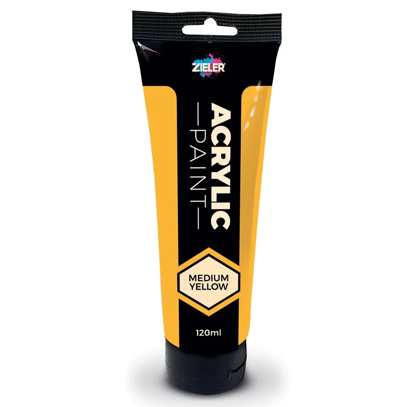 Zieler 120ml Acrylic Paints (Medium Yellow)