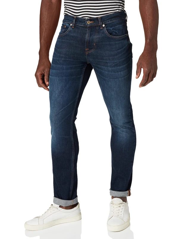 7 For All Mankind Men's JSMSL390HB Jeans, Dark Blue, 28
