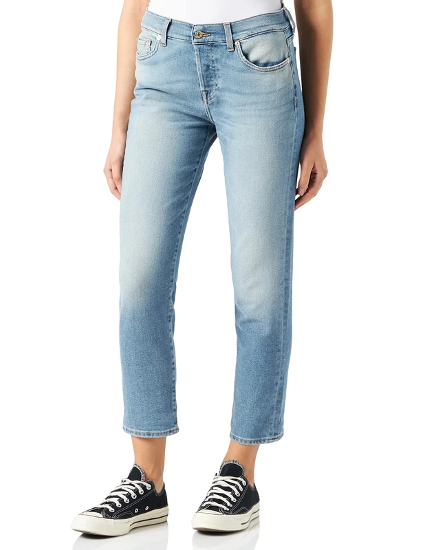 7 For All Mankind Women's JSDS1200DR Jeans, Light Blue, 25