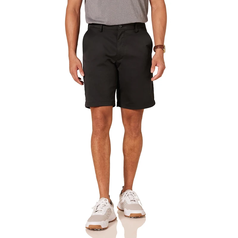 Amazon Essentials Men's Classic-Fit Stretch Golf Shorts (Available in Big & Tall), Black, 34W