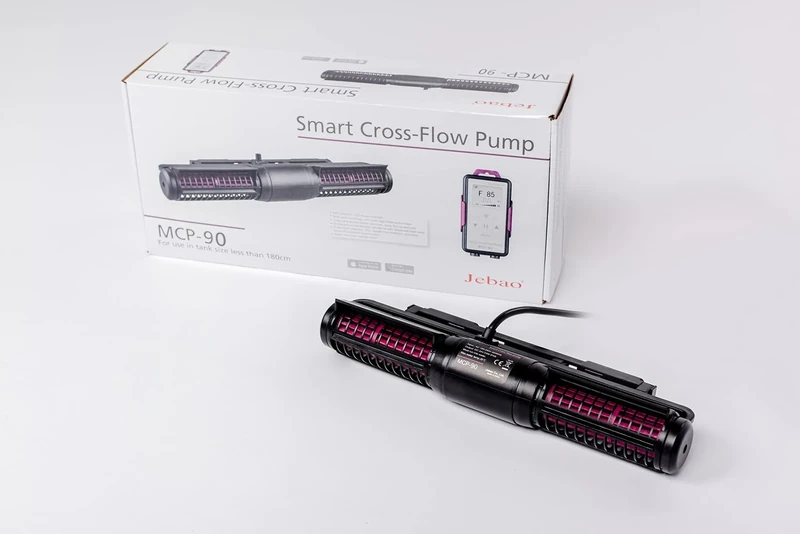 Jebao MCP Smart Cross Flow Pump with LCD Display Controller for Saltwater Tank Magnetic Base (MCP-90), Black