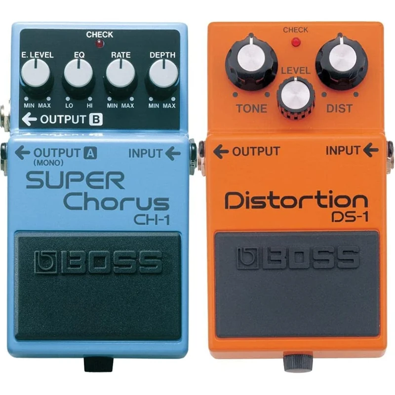 BOSS Ch-1 Stereo Super Chorus & DS-1 Distortion Pedal, Classic Tones for All Types of Music, The benchmark in Guitar distortion