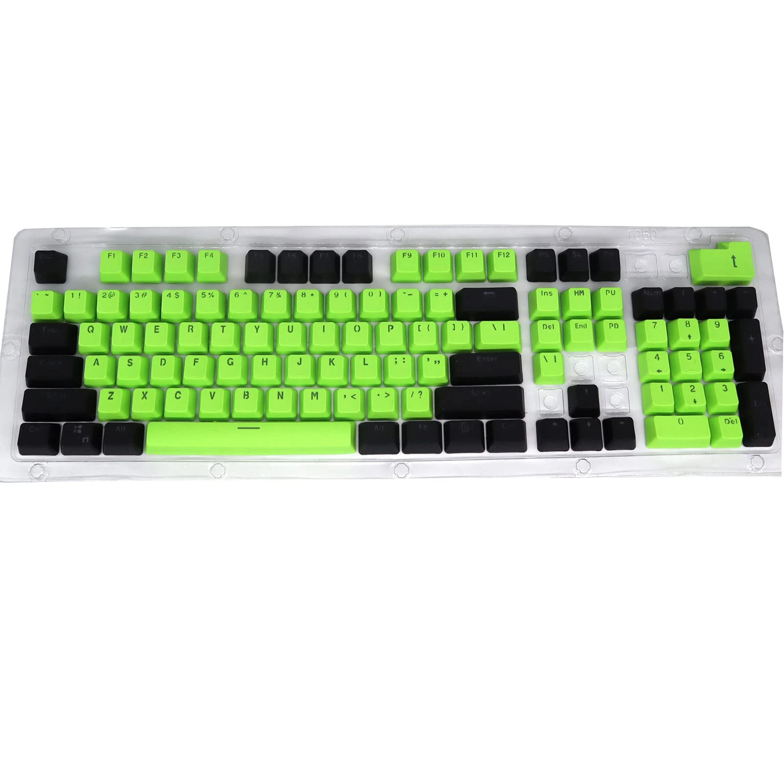 104Pcs Keycaps Normalized Wear-resistant PBT Universal Keys Cap Set for Cross-axis Mechanical Keyboards,Keycaps Keyset for Mechanical Gaming Keyboard Switches- Green-Black