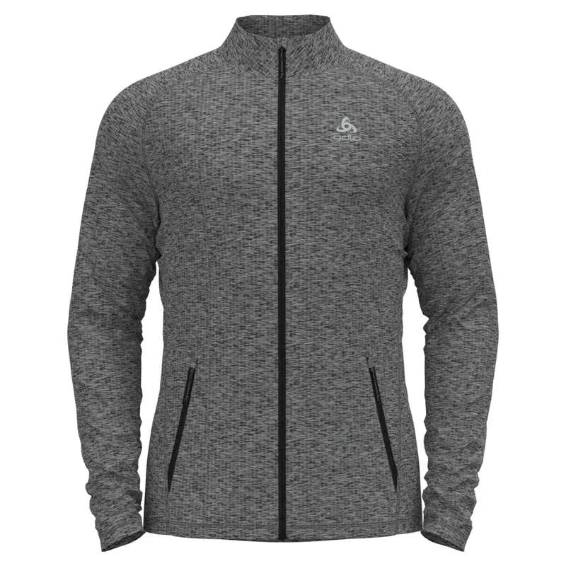 ODLO Men's FLI mid layer zip, grey melange, L