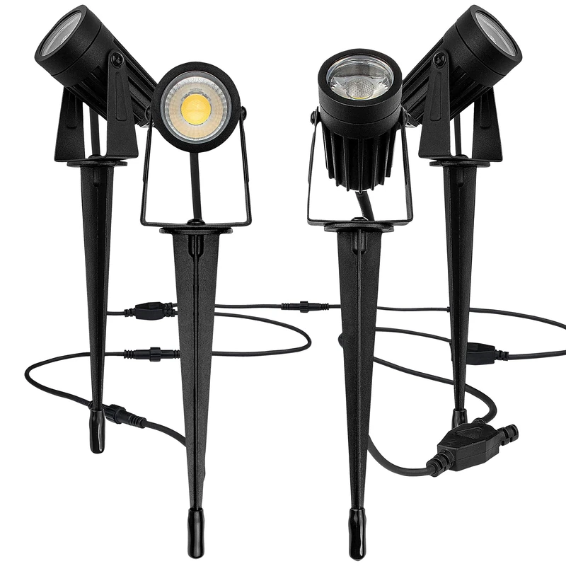 Luceco LED Decorative Outdoor Garden Spike Light Kit, Set of Four, 4x3 Watts, 4x200 Lumen, 4000K Colour Temperature,LEXGSPK4P40-01 - Image 1