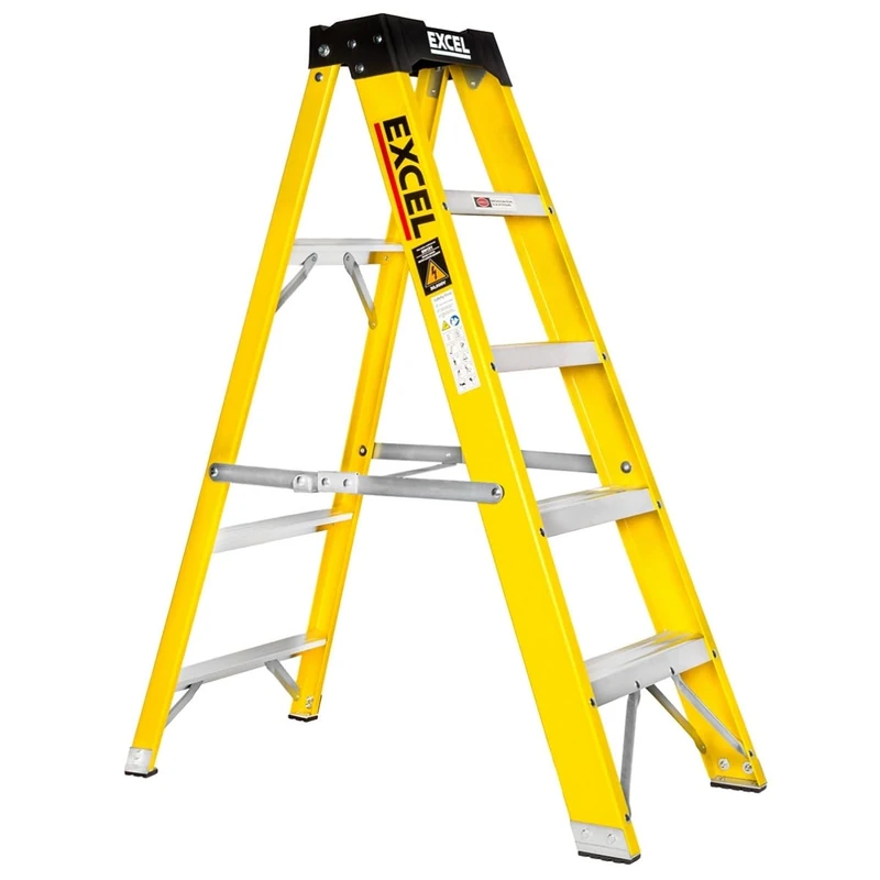 Excel Electricians Fibreglass Step Ladder 5 Tread 1.2m Heavy Duty - Image 1