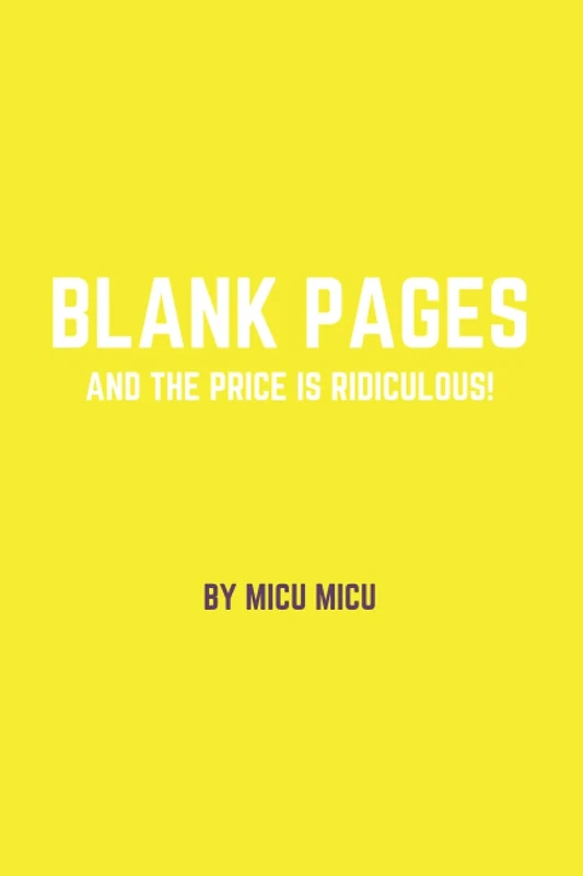 Blank Pages: and the price is ridiculous!