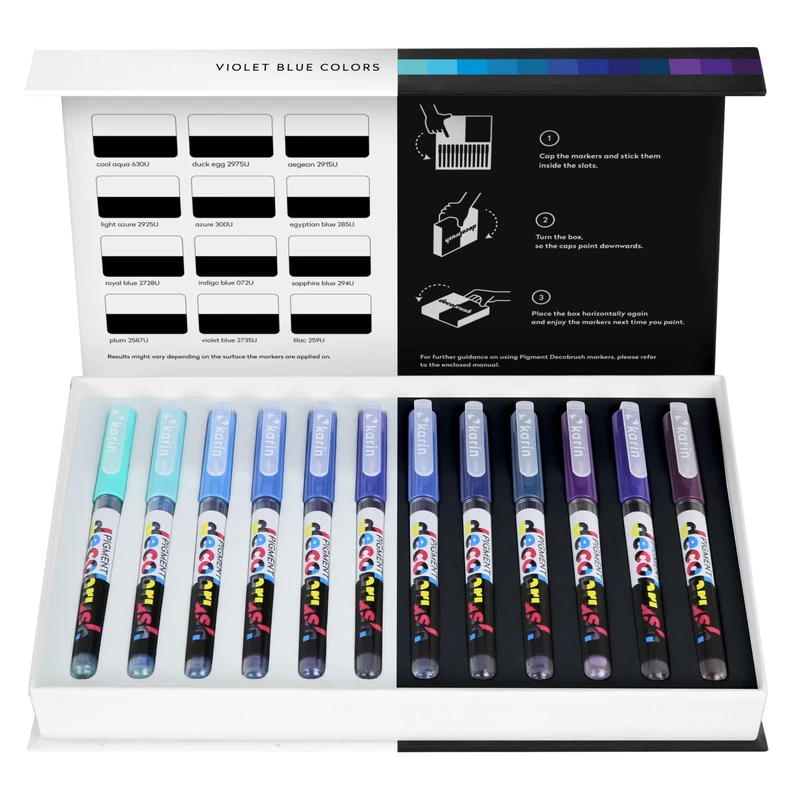 KARIN Pigment DecoBrush Brush Marker Pen, Violet-Blue, One Size, KAR29C5