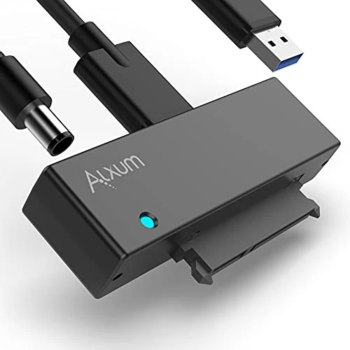Alxum USB3.0 to SATA Hard Drive Adapter with 12V/2A Power Adapter, for Universal 2.5/3.5 inch External SATA III HDD/SSD