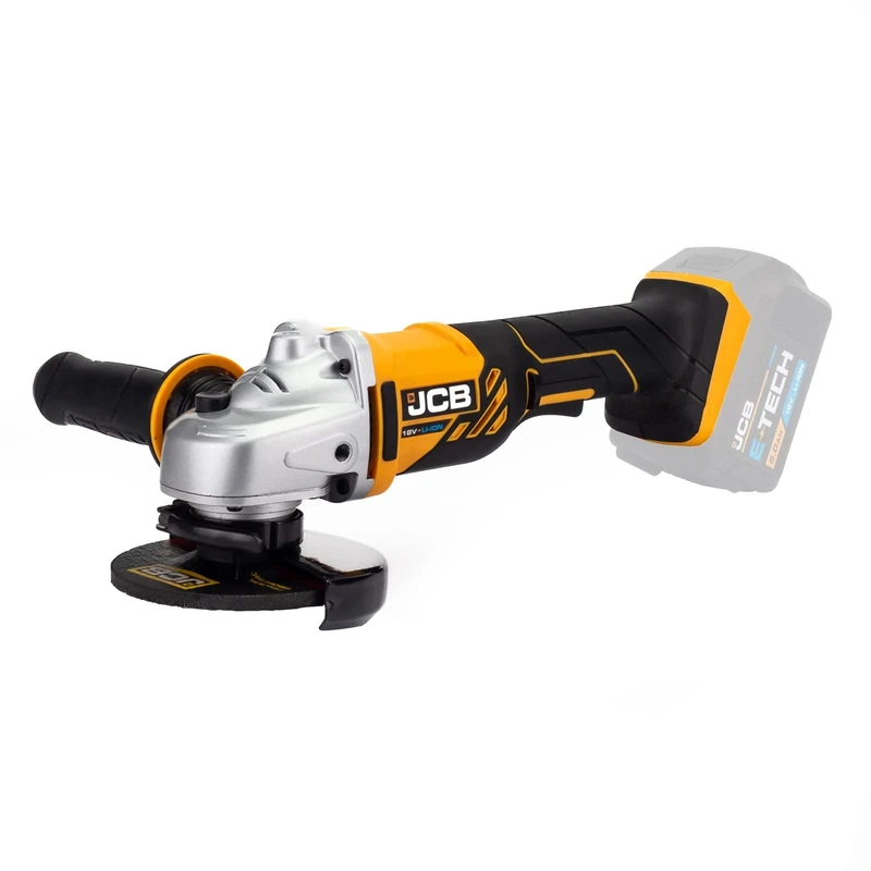 JCB 18v Cordless Angle Grinder, Bare Unit, 115 mm Blade Diameter, 3 Position & Anti-Vibration, Tool - Free Adjustable Guard - 3 Year Standard Warranty