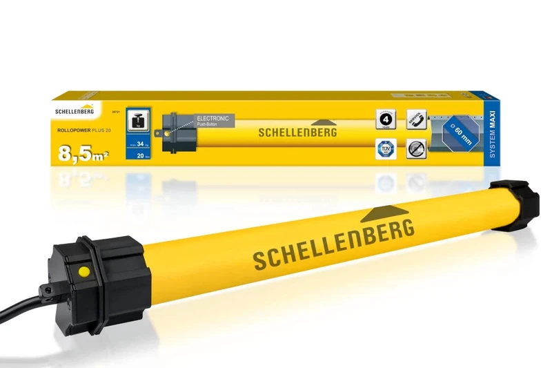 Schellenberg 20721 Nm Electric Motor Electronic Final Position Adjustment Up to 8.5 m² Roller Shutter Surface for 60 mm Shaft Complete Set, Rollopower Plus 20 Maxi, SW 60 / Massimo 8,5 m²