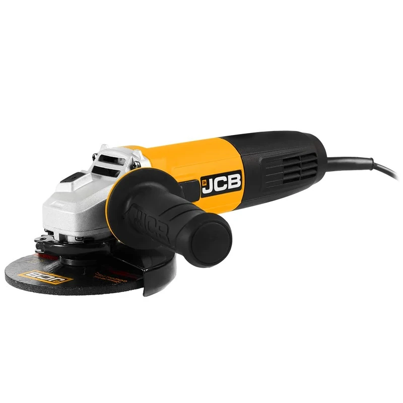 JCB 18V 850W Corded Angle Grinder, Wired, 125mm Discs, Anti-Vibration & 2 Position Side Handle, Adjustable Guard, 11500rpm, Ergonomic Design, 3 Year Warranty